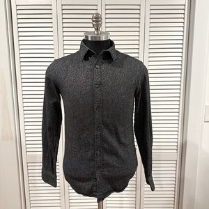 CLUB MONACO - Men's Grey/Black Flannel Button Down - XS